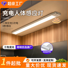 超薄智能人体感应led灯 磁吸自粘长条衣柜灯带充电式酒柜橱柜灯条
