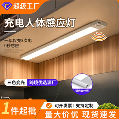 超薄智能人体感应led灯 磁吸自粘长条衣柜灯带充电式酒柜橱柜灯条