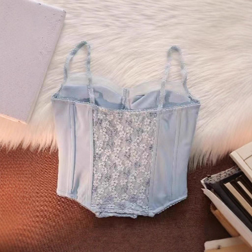 New French-Style Daisy Beautiful Back Camisole, Can Be Worn Outside or Inside, with a Stylish Design, Sexy Base Tube Top