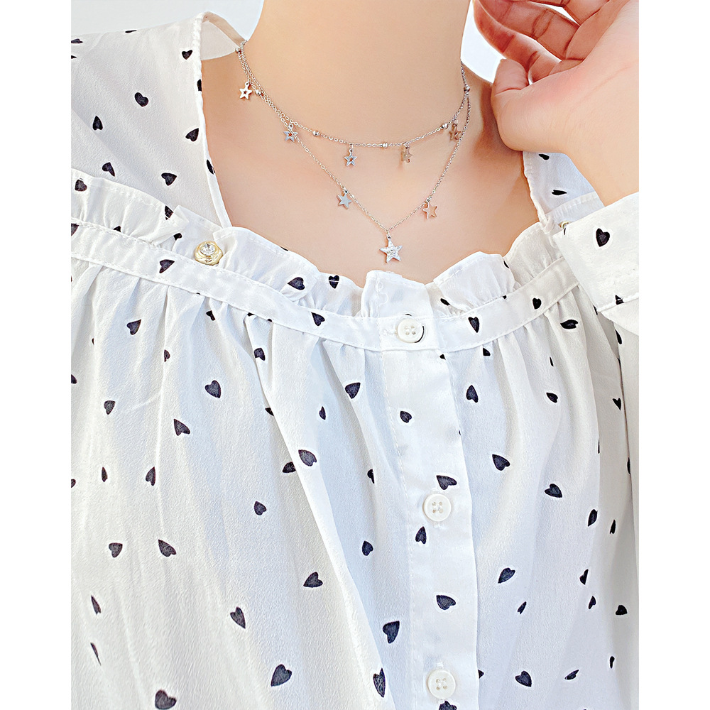 Elegant Star Stainless Steel Necklace Plating Zircon Stainless Steel Necklaces_colorza_8