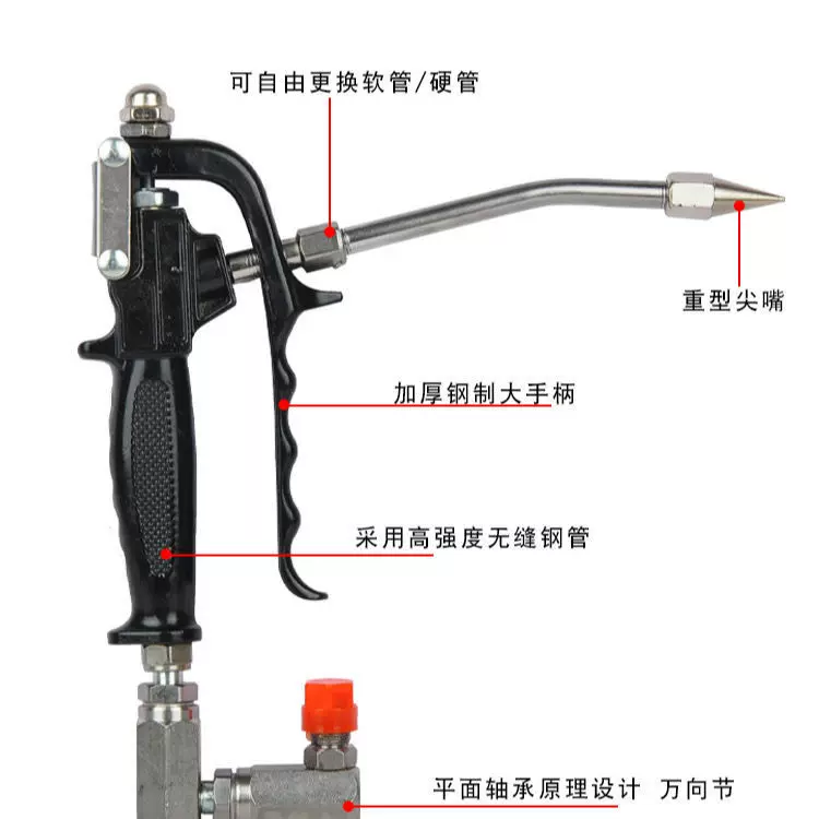 气动电动黄油枪枪头万向铝合金铝铁高压注油器枪头握把配件枪把