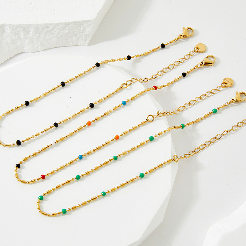 Fashion Solid Color Stainless Steel Plating Womenu0027S Anklet 1 Piece