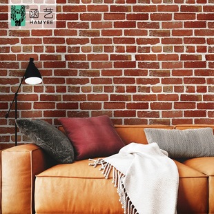 Foreign Trade Wholesale American Retro Brick Pattern Wallpaper Hotel Restaurant Background Wall Decoration Thickened Sticker Waterproof Wall Sticker