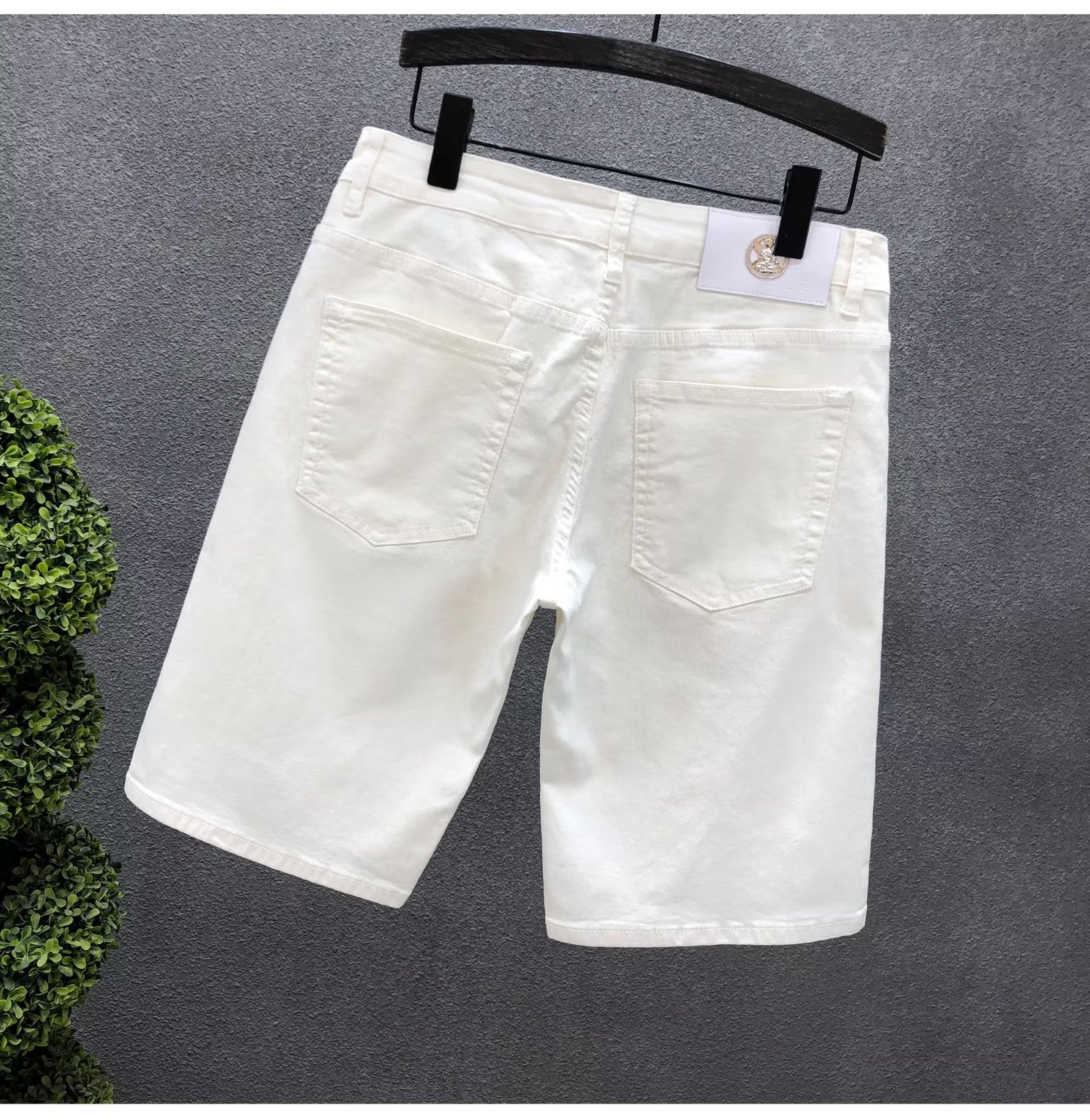 Handsome Youth Denim Shorts for Thin Style 2024 New Summer Men's White Quarter Jeans_voghion.com