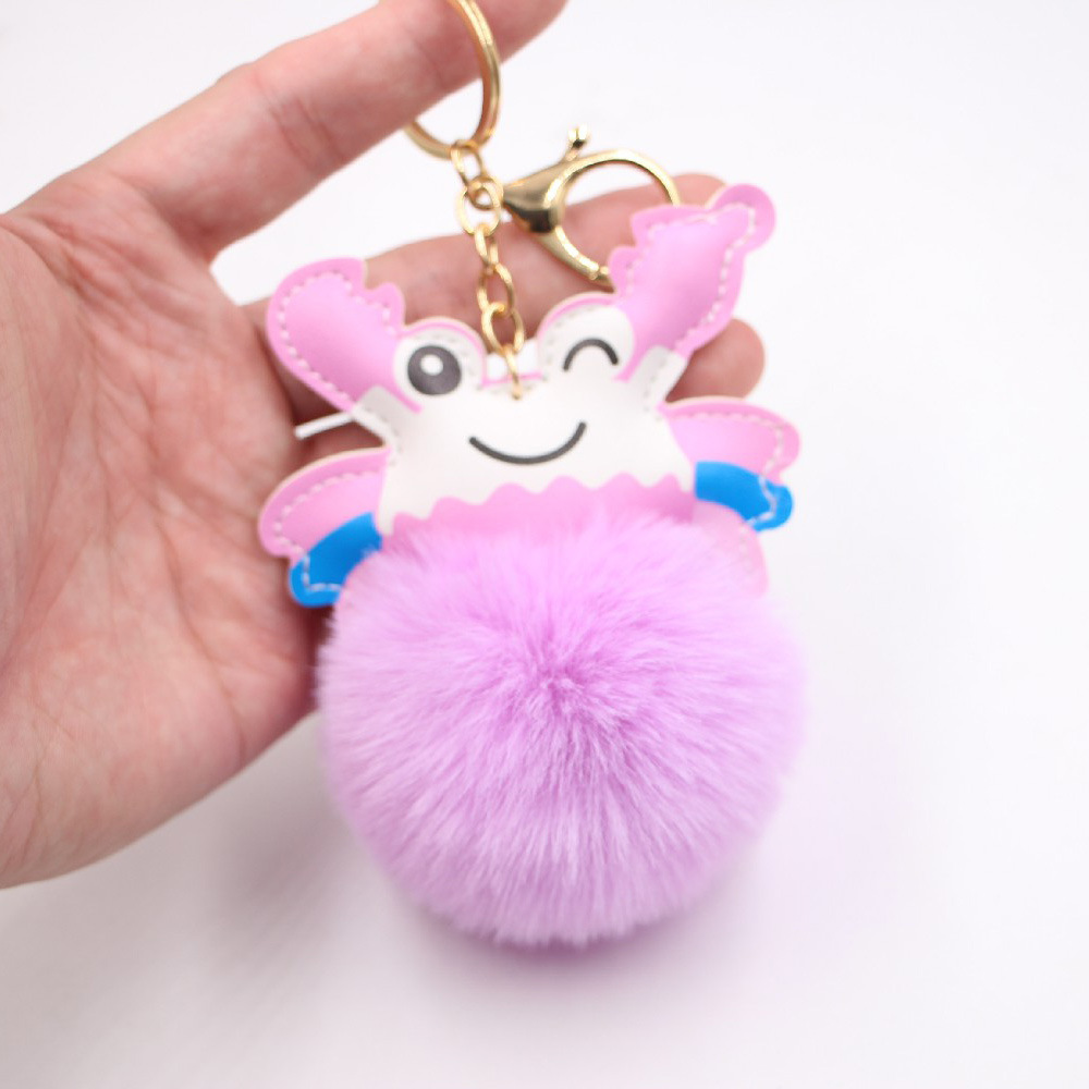 Cute Big Crab Plush Ball Pendant Bag Accessories Car Keychain Plush Pendant Wholesale display picture 2