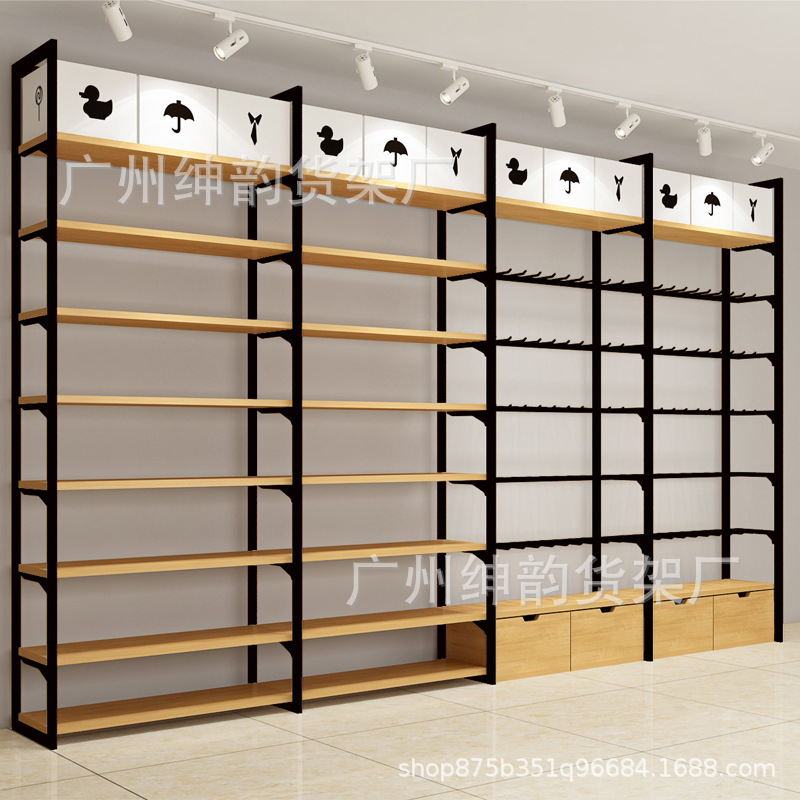 名创款优品货架文具店母婴店饰品店钢木结合商超连锁店展示架批发