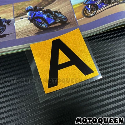Personalized number plate decals for electric motorcycles, side cover, fuel tank, shock absorber decoration, scratch cover, reflective stickers (Motorcycle tail) - letter-a-54x-54cm-one