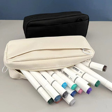 双层大容量牛津布笔袋空白笔袋小学生笔袋DIY文具袋初中生文具盒