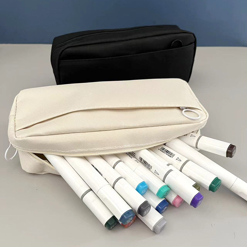 Double-Layer Large-Capacity Oxford Cloth Pencil Bag Blank Pencil Bag Primary School Student Pencil Bag DIY Stationery Bag Junior High School Student Stationery Box