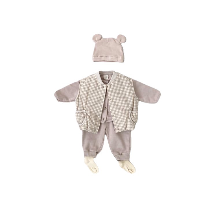 Chaleco de algodón a cuadros para niños ropa de otoño e invierno para niños ropa de estilo coreano Chaleco de bebé Otoño e Invierno chaleco cardigan