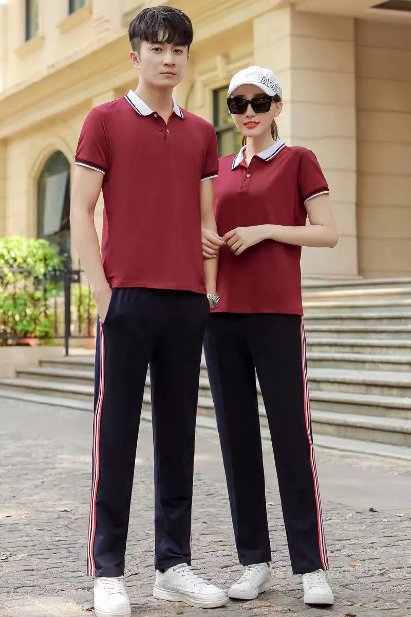 Школьная форма костюм Лето младших школьников Чистый хлопок пурпурно-красный с коротким рукавом летняя одежда Учащиеся начальной школы корейский стиль свободная короткая юбка костюм из двух частей