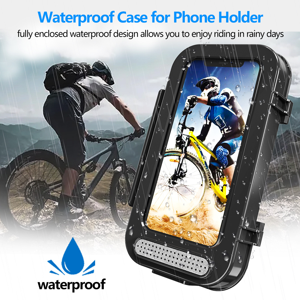 Motocicleta mejorada, caja impermeable para teléfono móvil, para llevar, navegación en bicicleta, soporte para teléfono móvil, ventana abierta detrás para tomar fotografías