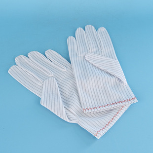 0.5 Encryption Striped Anti-static Gloves Small Conductive Silk Stripe Thickened Electronic Operation Protective Polyester Gloves