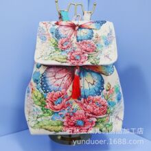 云南民族风沙发布双肩包女旅游休闲包金丝绣花新款背包
