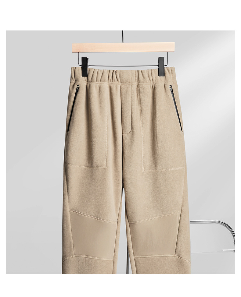 Cargo-Fleecehose für den Arbeitsalltag – Jogginghose aus 350 g/m² gebürstetem Polyester (mit praktischen Taschen, gerader Passform, Unisex-Winterhose)_voghion.com