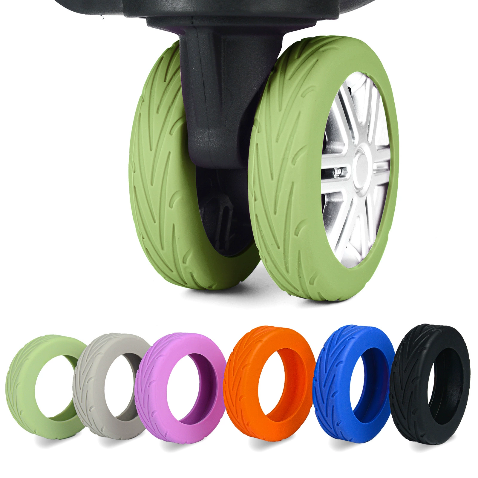 Защитный чехол для колеса чемодана через границу. Силиконовый защитный чехол для колес. Шумопоглощающий амортизирующий защитный чехол для шин чемодана.