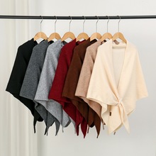 慵懒出行溜街三角围巾女秋冬护颈保暖围脖空调房外搭纯色大披肩