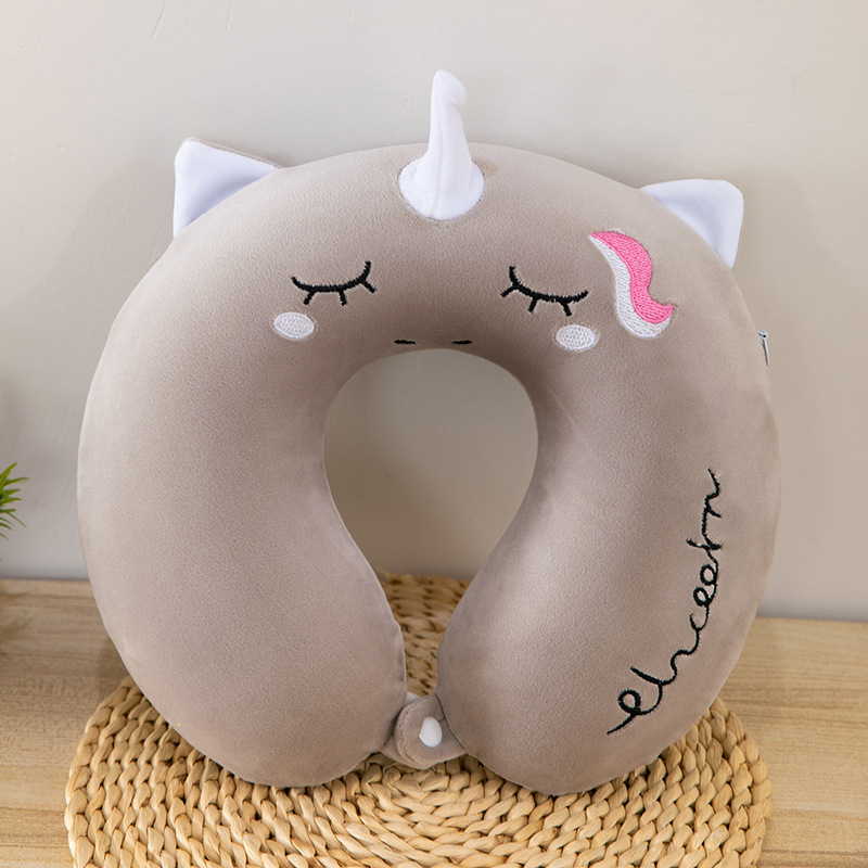 Almohada en forma de U de negocios, almohada para el almuerzo de oficina, viaje de negocios, almohada para el cuello de rebote lento, almohada en forma de U de espuma con memoria de joroba