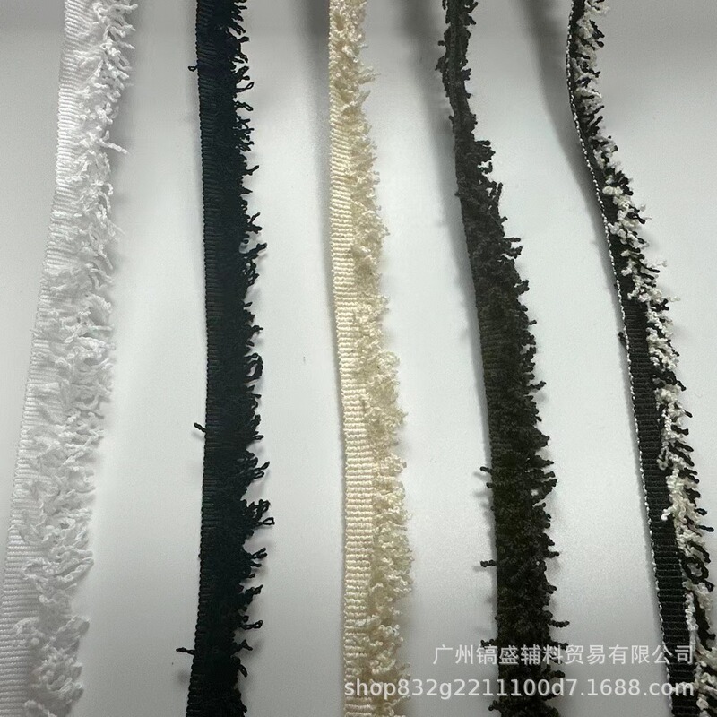 工厂现货  小香风单边毛须须可染色花边织带服饰配饰衣襟领口等花|undefined