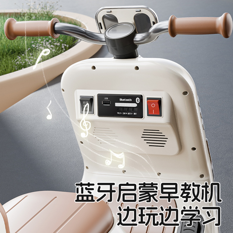 Niños coche eléctrico de tres ruedas motocicleta niñas varones coche de batería para niños se puede sentar coche de juguete de control remoto