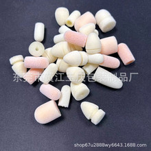 白色植绒海绵头唇彩蘑菇头指甲海绵蓝牙耳机清洁笔棉头制品厂填充