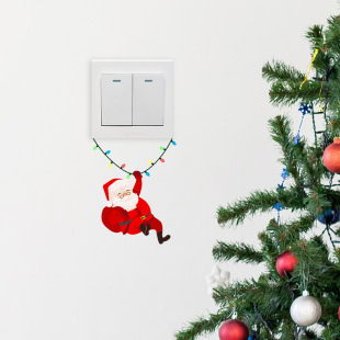 Shangyi SPZ-KG096 Christmas Santa Claus self-adhesive wall sticker PVC switch decoration factory wholesale switch sticker