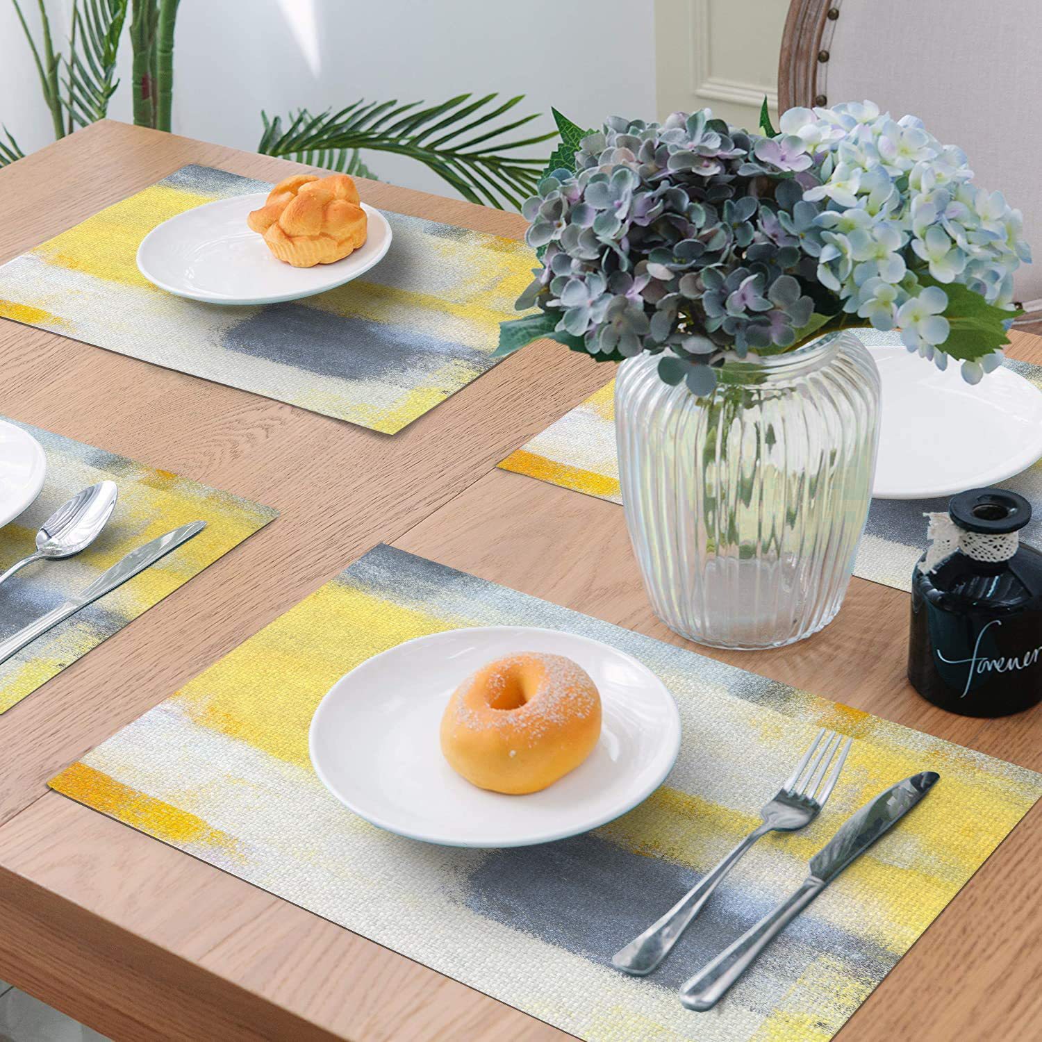 Arte moderno placemat café placemat arte abstracto pintura obras de arte estera de mesa fácil limpieza estera de aislamiento