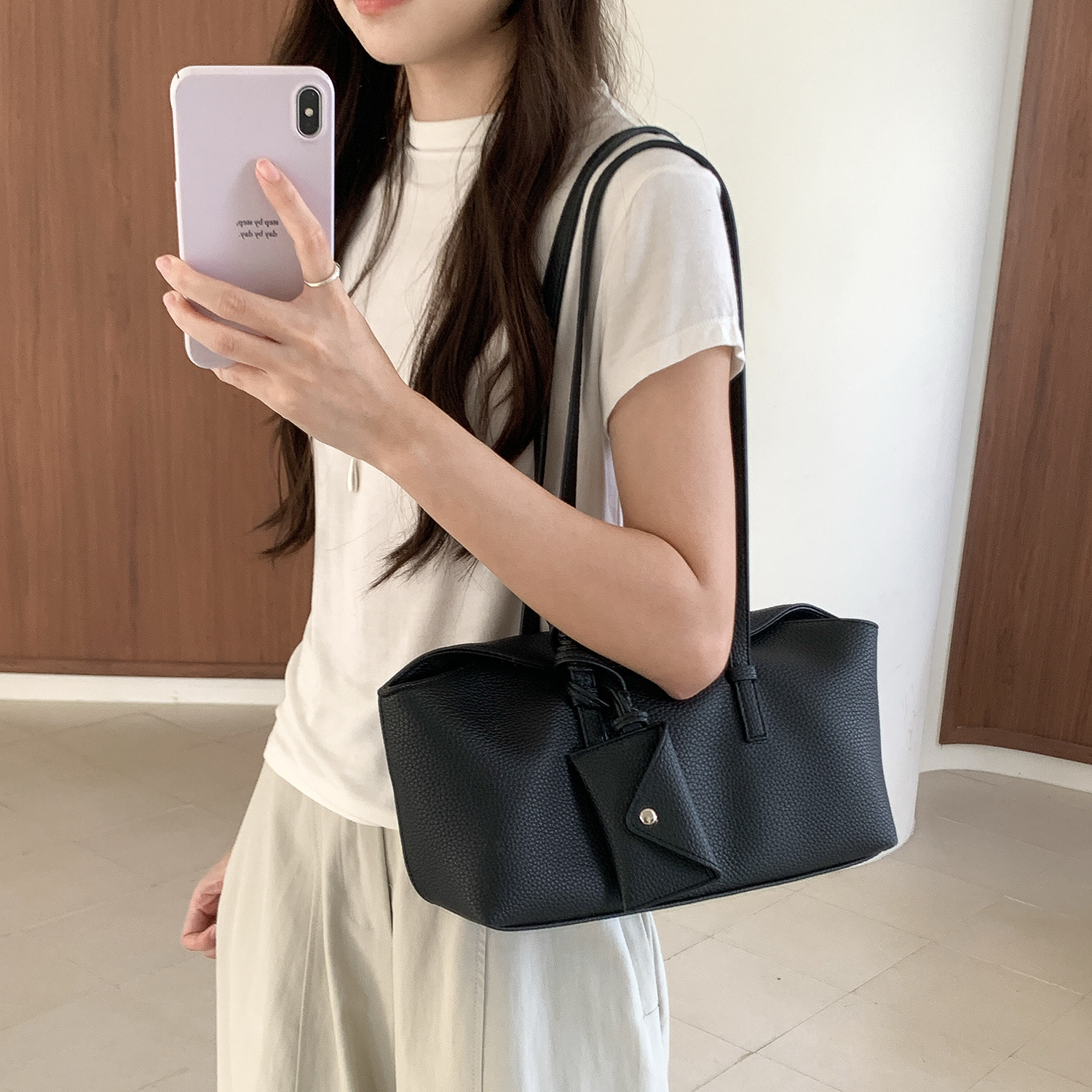 Unique Non-Crowded Baguette Bag with Large Capacity, New Style Shoulder Underarm Bag, Fashionable Versatile Boston Commuter Bag for Women