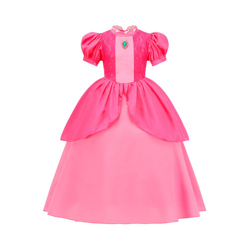 Girls cosplay Princess Pinkie Dress Waist Puff Dress Puff Sleeve Children's Dress Halloween Costume