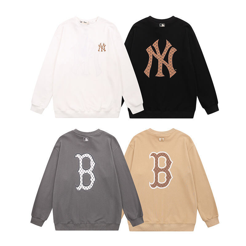 High Version Mlb Retro Presbyopic Classic Logo Autumn and Winter Couple Style Versatile and Comfortable Round Neck Embroidered Pullover Sweatshirt High Version Mlb Retro Presbyopic Classic Logo Autumn and Winter Couple Style Versatile and Comfortable Round Neck Embroidered Pullover Sweatshirt
