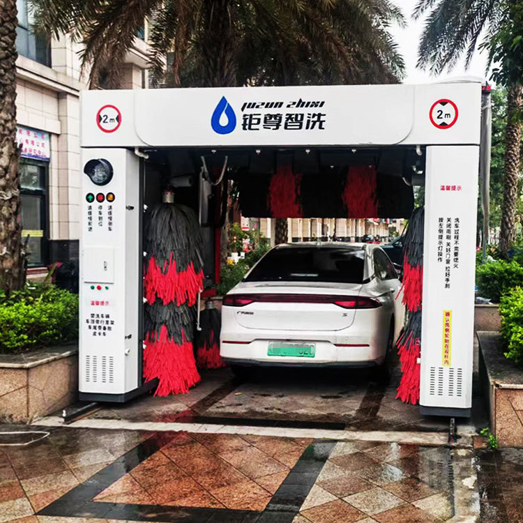 Lavadora de automóviles inteligente completamente automática, máquina todo en uno de limpieza de cinco cepillos recíproca, lavadora de automóviles de código de escaneo de autoservicio desatendida