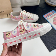 DIY手绘帆布鞋女式帆布鞋帆布鞋成年现货X-323改帆布橡胶否7女低