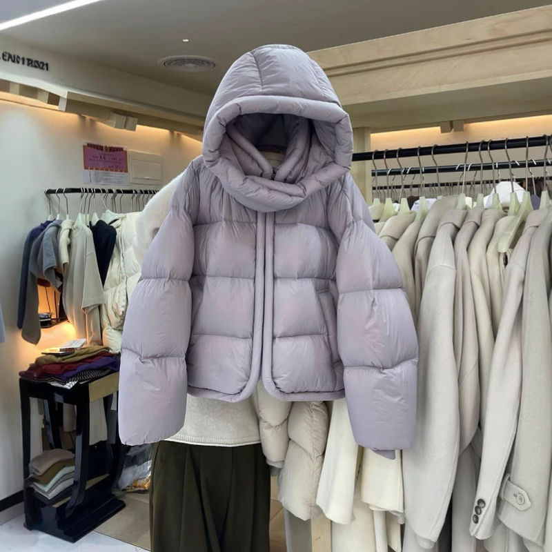 920连帽立领羽绒棉服女秋冬新款短款韩版棉衣加厚休闲设计感外套|undefined