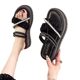 Fashionable Internet Popular Pearl Slippers 2024 New Women's Summer Outer Wear Flat Non-Slip Soft Bottom All-Match Roman Sandals and Slippers