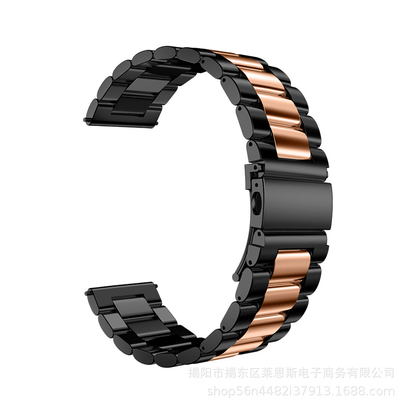 Three steel belts-black rose gold