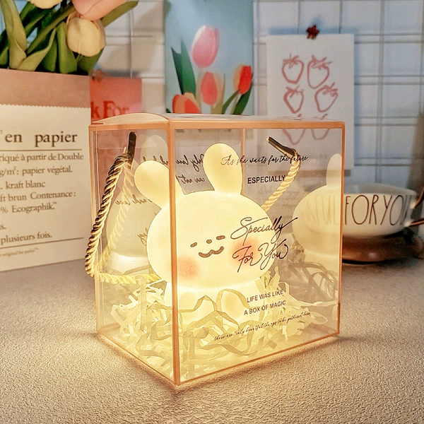 Blush rabbit+square box/Rafieca