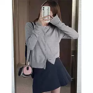 Однотонный весенний лонгслив, кардиган, свитер, свободный крой