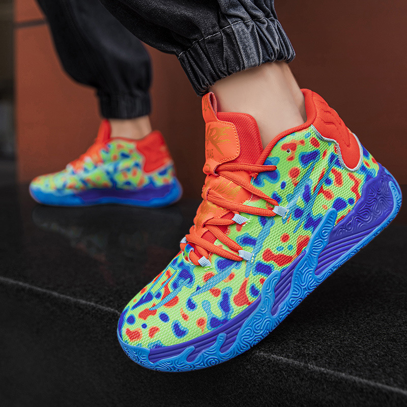 Three-ball Three-generation Bauer Basketball Shoes for Men and Women Anti-slip and Wear-resistant High-top Concrete Combat Cushioning Sports Shoes_voghion.com