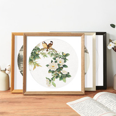 實木正方形畫框掛牆國畫字畫裝裱鑽石框架十字繡相框邊框自裝組合