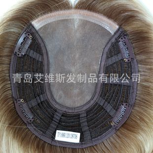European and American Foreign trade mono women's TOPPER women's hair block medium long hair real human hair head replacement one-piece delivery