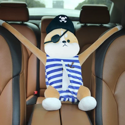 Car tissue box/set – Hanging Creative Cute Cartoon Plush - pirate-hanging-tissue-box