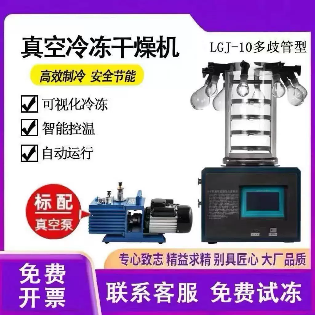 真空冷冻干燥机冻干机盈盛虫草预冷空压干燥过滤实验冻干机