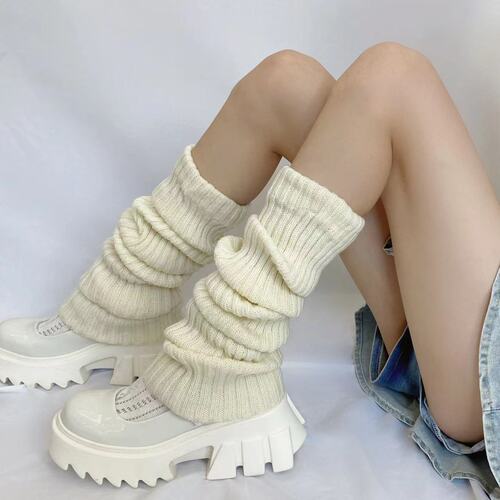 New autumn and winter knitted thick woolen lengthened thigh socks over the knee leg warmers sweet and cool pile socks jk Japanese socks