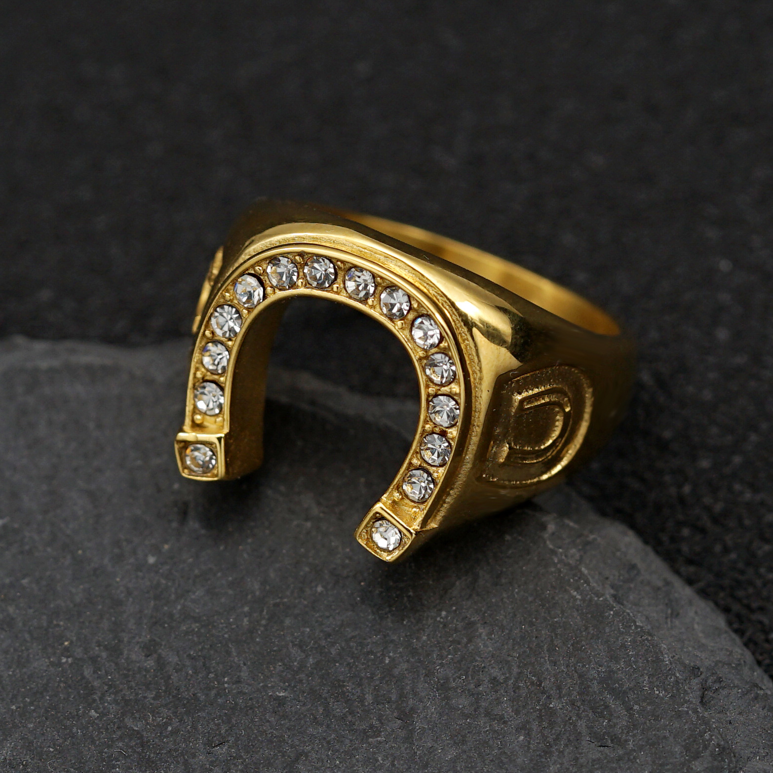 1 Piece Quantity Party, Carnival, Street Occasion Hip-Hop 316 Stainless Steel U Shape Men Band Rings