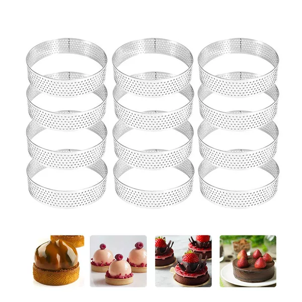 430 stainless steel baking mold tart ring round punching French tower ring 6CM 8CM multi-size mousse ring