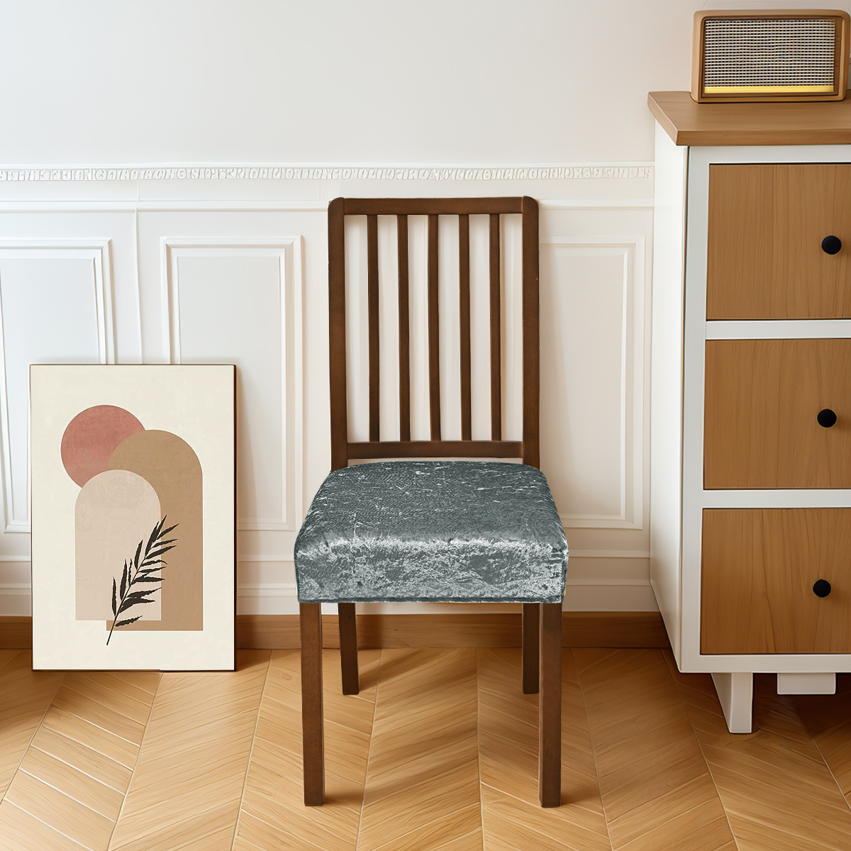 Amazon elástico oro veludo doble taburete elástico cubierta con lengua de hebilla cubierta de cojín de silla antideslizante cubierta de comedor de hotel