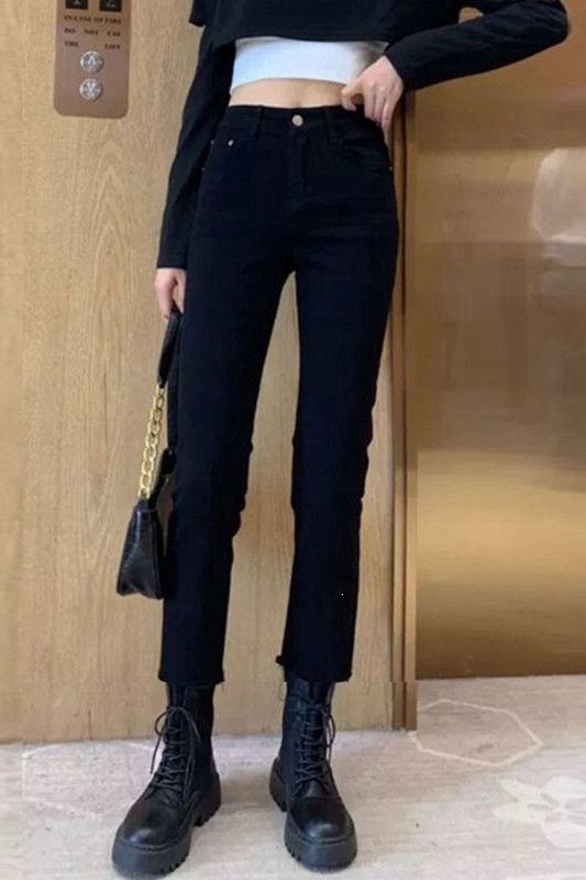 150 Petite Spring and Autumn Outfit: Martin Boots with Cropped Straight-Leg Black Jeans for Women, 145 Pants 150 Petite Spring and Autumn Outfit: Martin Boots with Cropped Straight-Leg Black Jeans for Women, 145 Pants
