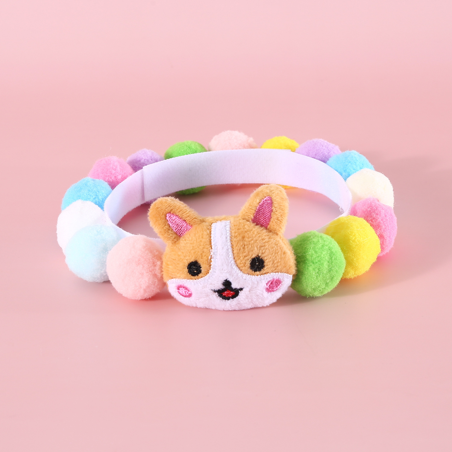 Perro de mascota Gato Shiba Inu Corgi Fadu dibujos animados peluche Teddy coloridos dulces collares de bolas collares de cumpleaños