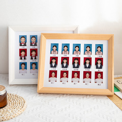 實木校園時光相框擺台創意兒童證件照成長記錄畫框掛牆寶寶記錄框