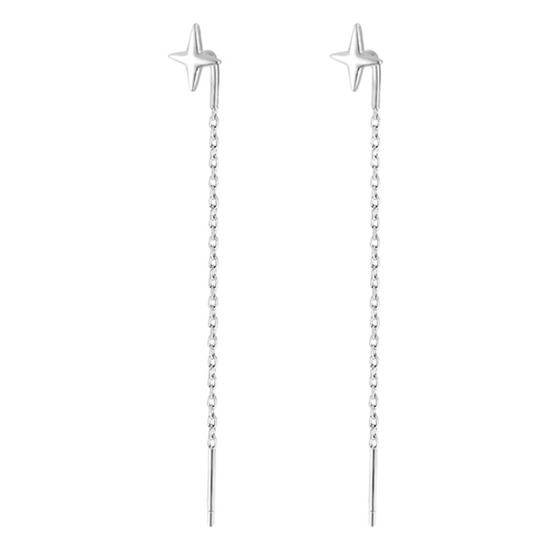 S925 aguja de plata estrella borla pendientes temperamento femenino luz de lujo de alto grado pendientes de borla simple estilo coreano pendientes de nicho